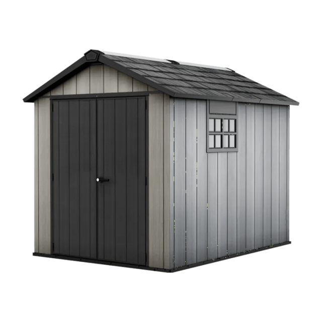 Abri de jardin Keter Oakland 6 m², parois effet bois peignables : vue complète du produit